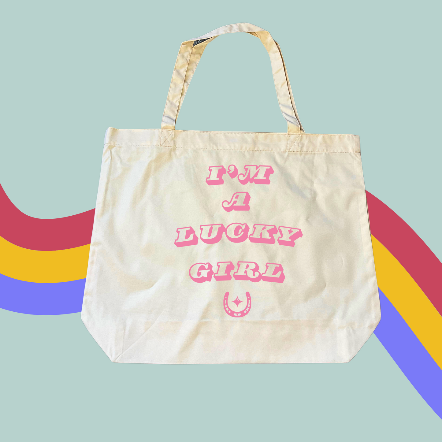 I'm A Lucky Girl Tote Bag Girly Shopping Bag