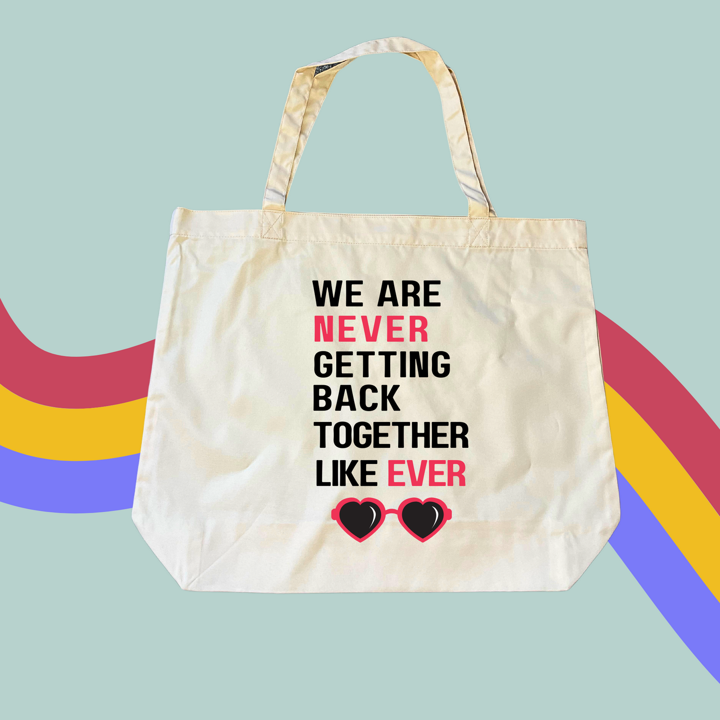 We Are Never Getting Back Together Like Ever Tote Bag- Taylor Swift Red Shopping Bag