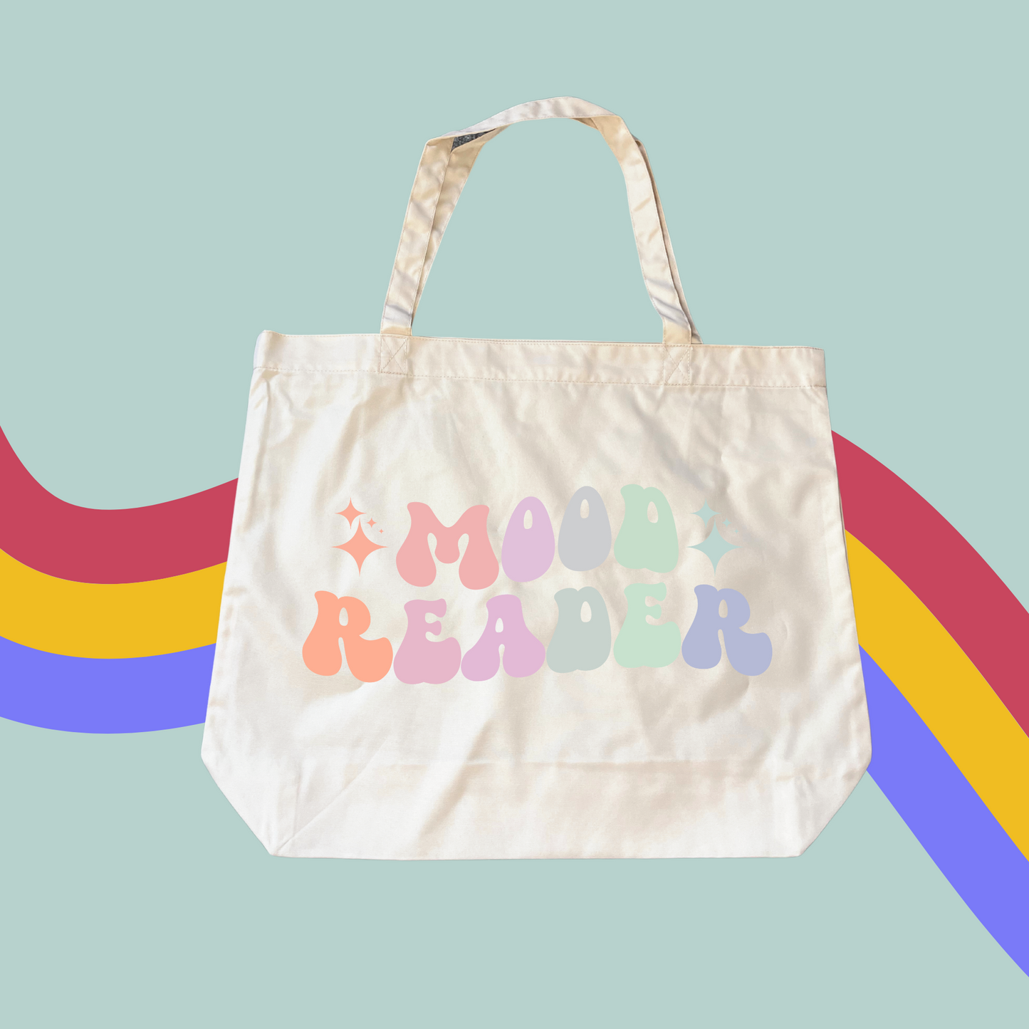 Mood Reader Tote- Book Lover Shopping Bag