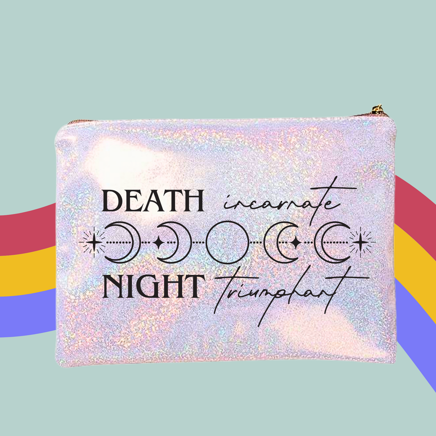 Nesta Death Incarnate Night Triumphant Makeup Bag- A Court Of Thorns and Roses, Sarah J Maas Zip Case