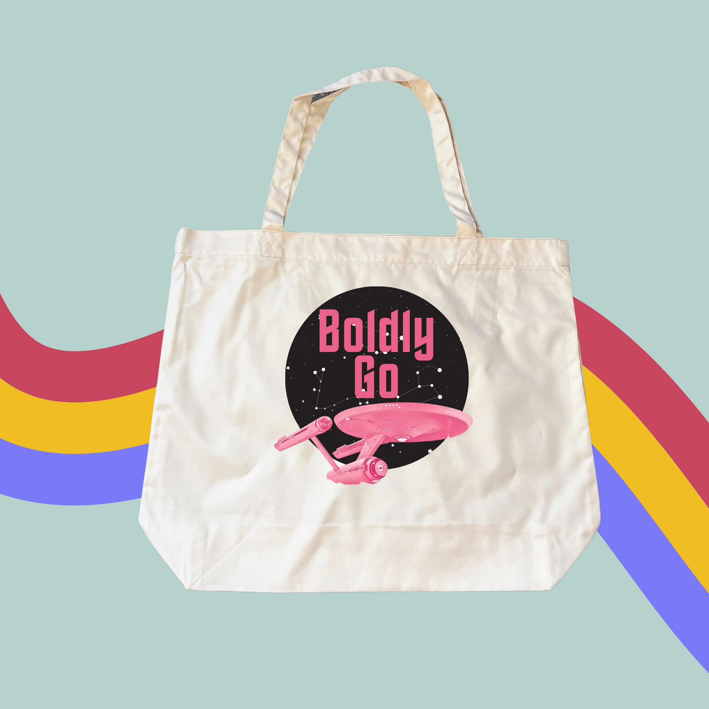 Boldly Go Tote- Star Trek TOS Shopping Bag