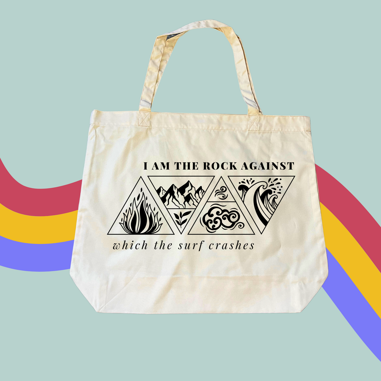 Nesta, I Am The Rock Against Which The Surf Crashes Tote Bag- A Court Of Thorns and Roses, Sarah J Maas Shopping Bag