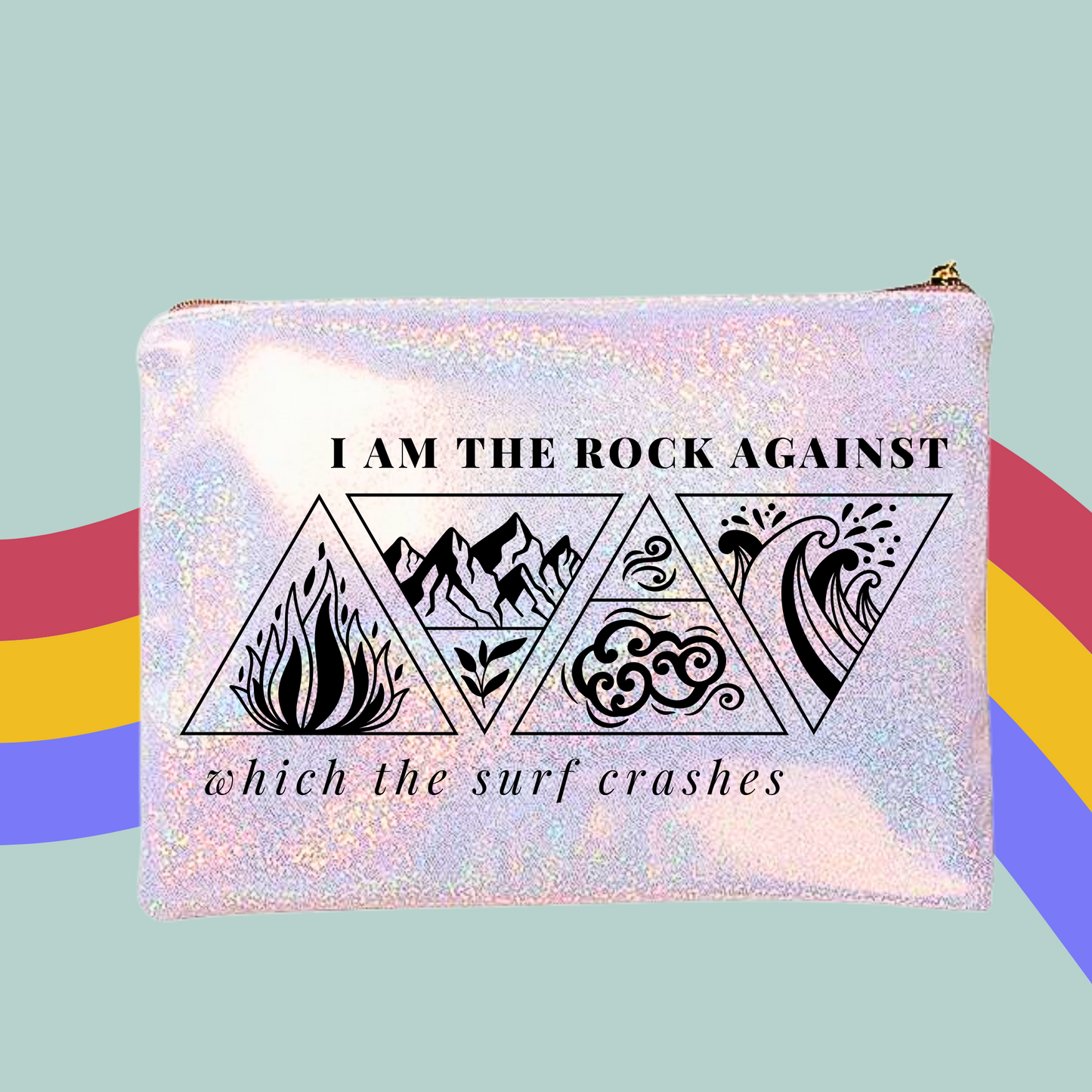 Nesta, I Am The Rock Against Which The Surf Crashes Makeup Bag- A Court Of Thorns and Roses, Sarah J Maas Zip Case