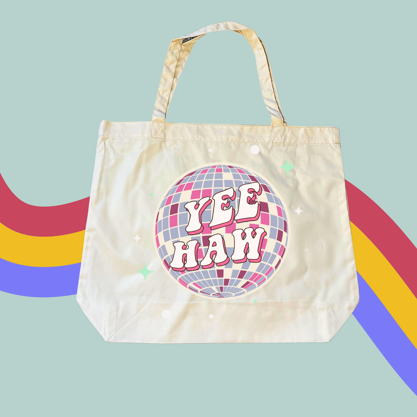 Yee Haw Disco Cowgirl Tote Bag Girly Shopping Bag