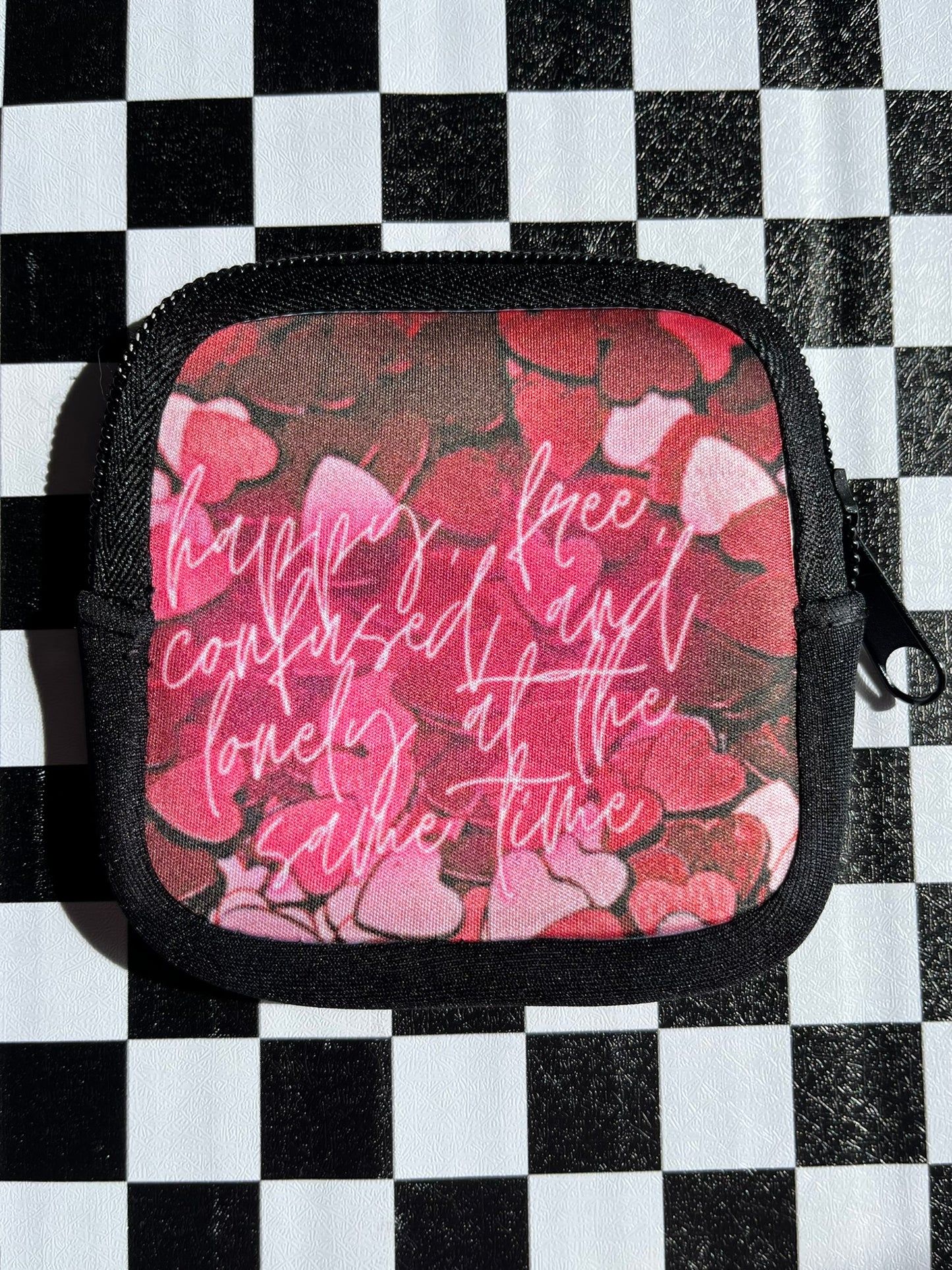 MISPRINT Happy, Free, Confused and Lonely Coin Purse- Taylor Swift Red 22 Pouch