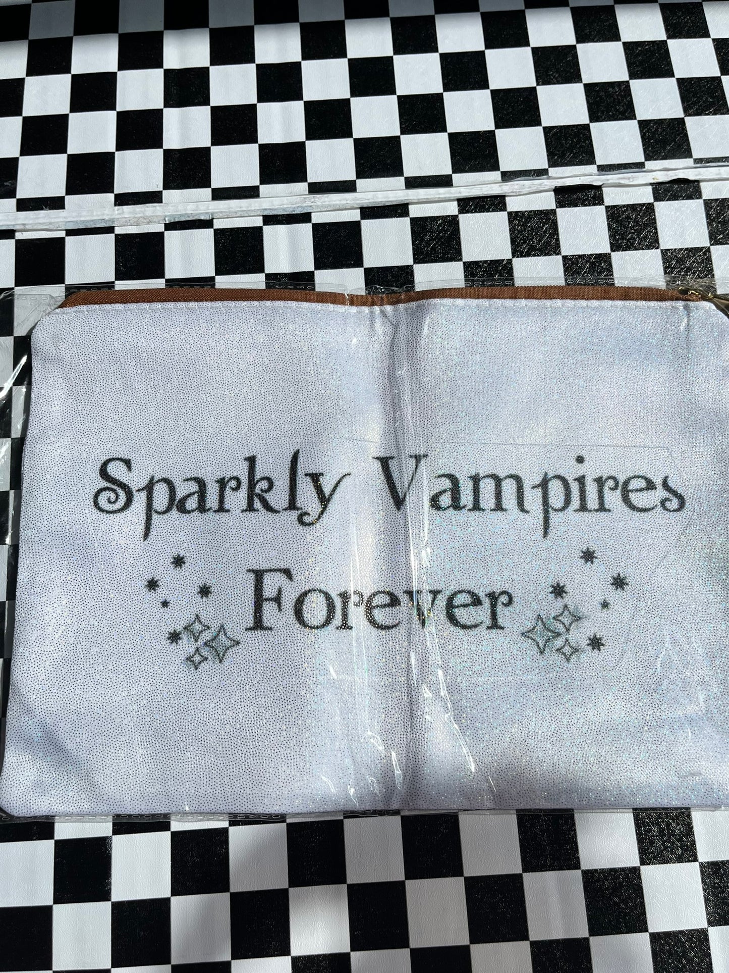 SAMPLE Sparkly Vampires Forever Make-Up Bag- Twilight Zip Case