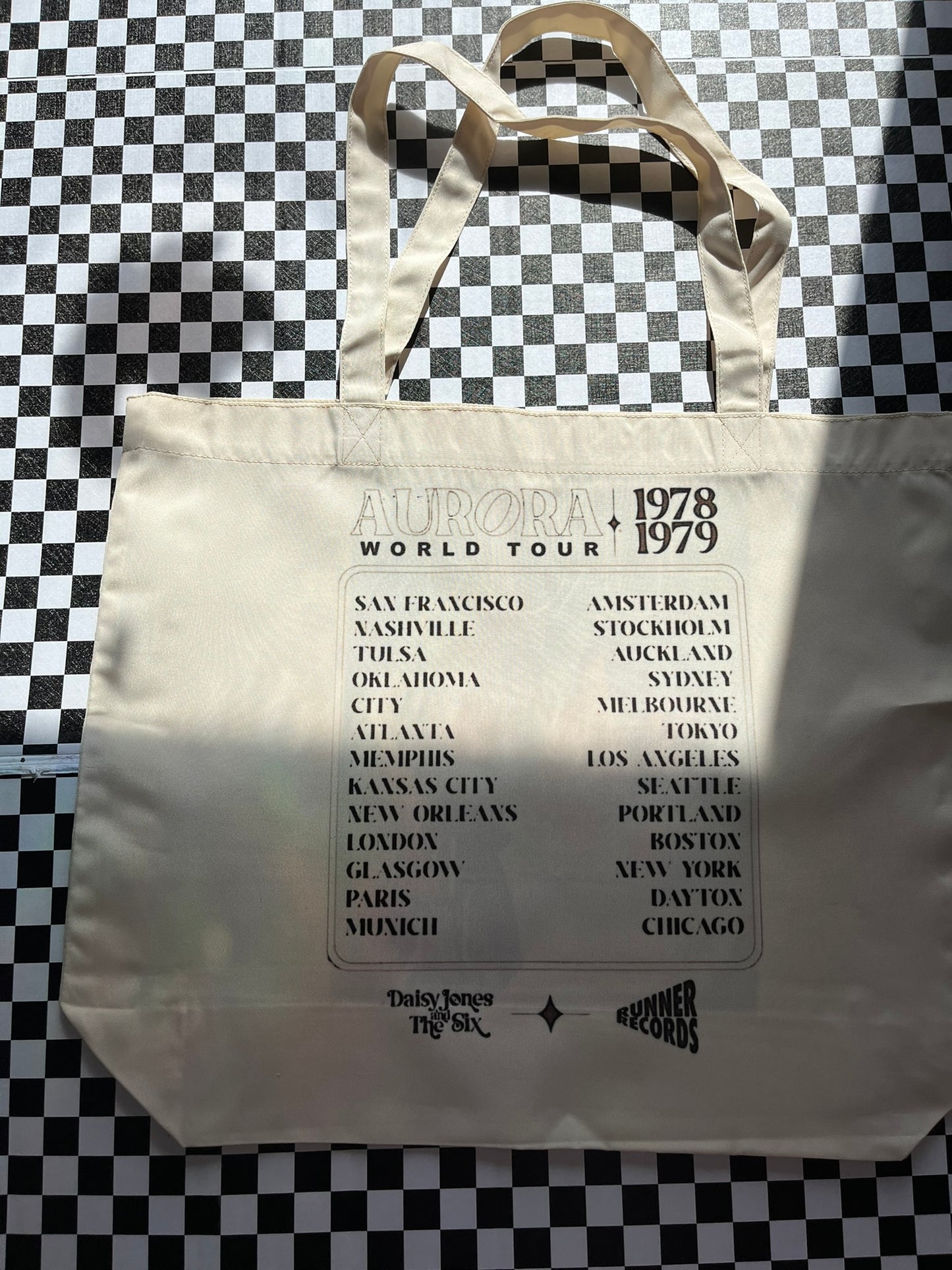 MISPRINT Aurora World Tour Tote- Daisy Jones and the Six Band Shopping Bag Option 1