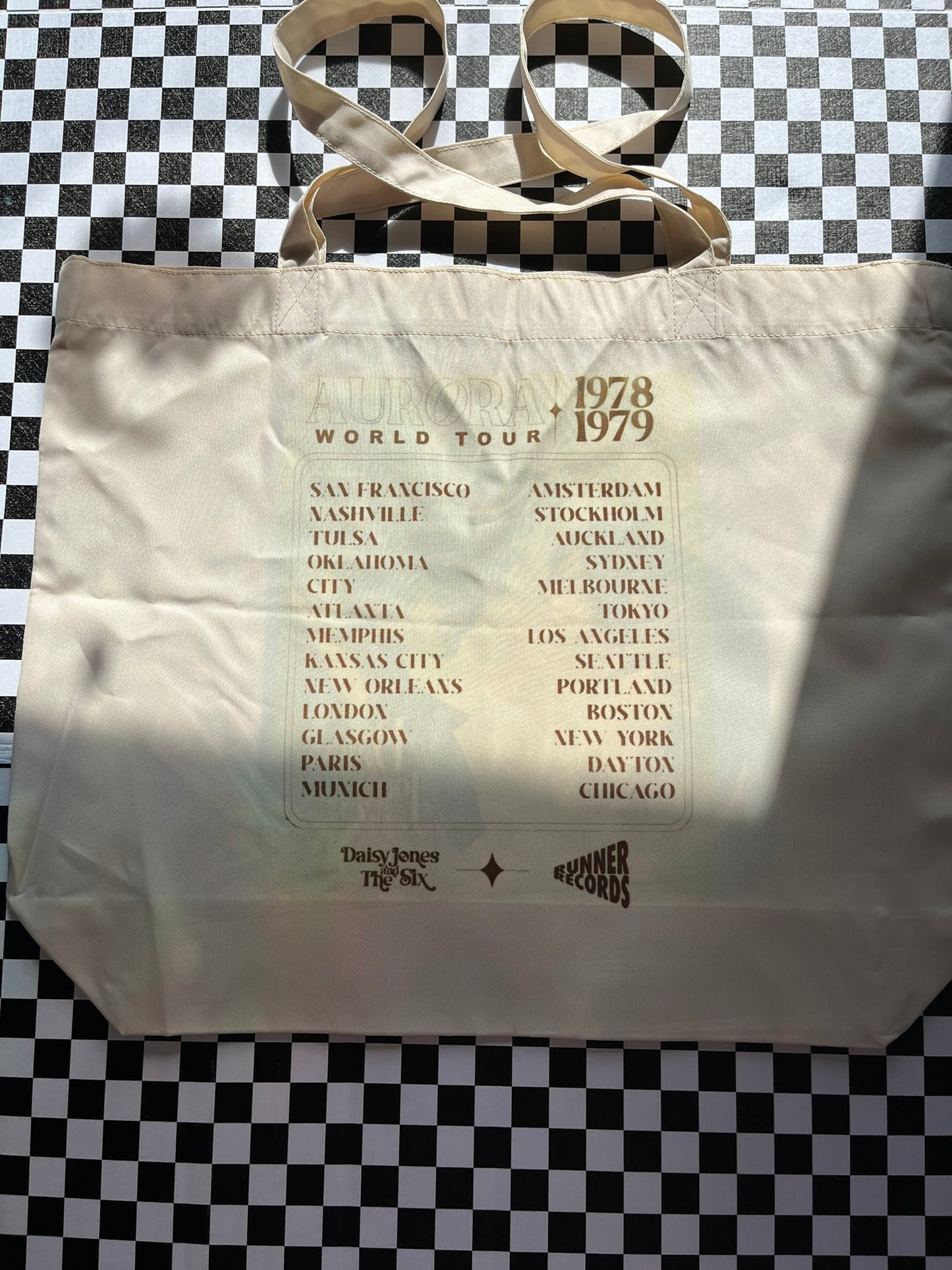 MISPRINT Aurora World Tour Tote- Daisy Jones and the Six Band Shopping Bag Option 2