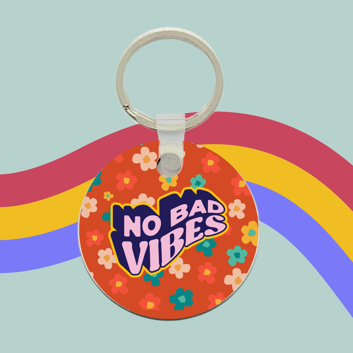 No Bad Vibes Keyring- Positivity Charm