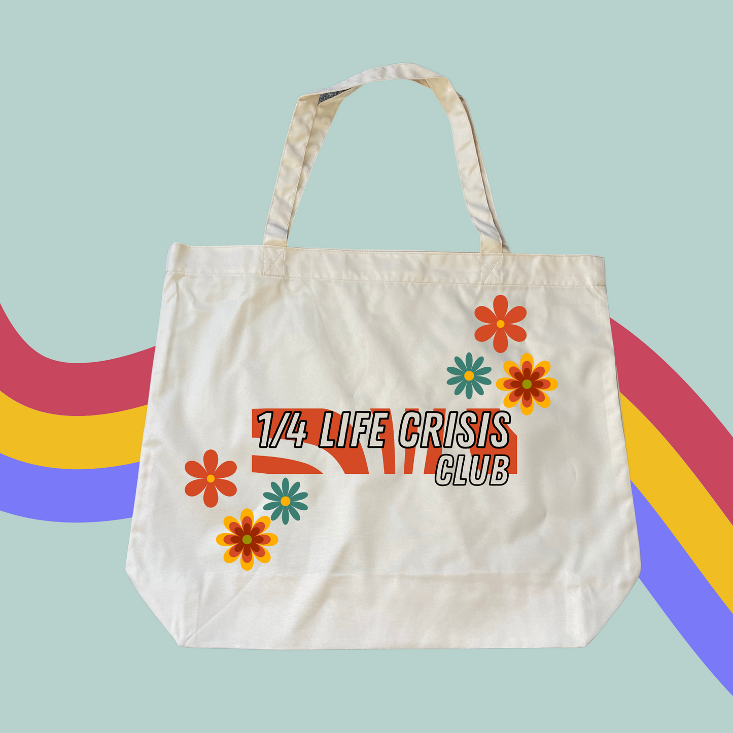 ¼ Life Crisis Club Tee Tote- Funny Shopping Bag