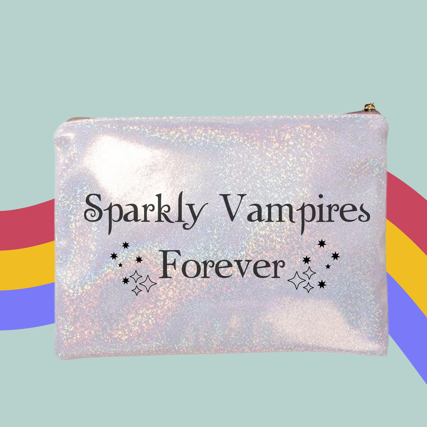 Sparkly Vampires Forever Make-Up Bag- Twilight Zip Case