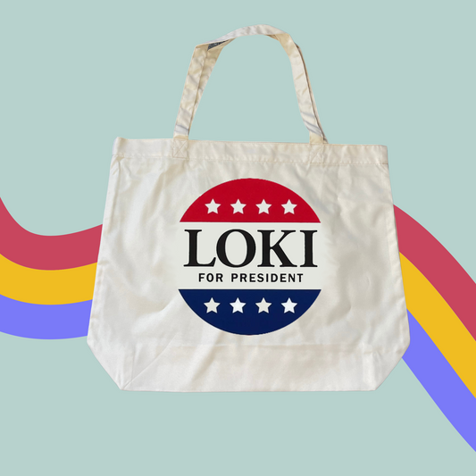 Loki For President Tote- Marvel Studios Loki Shopping Bag