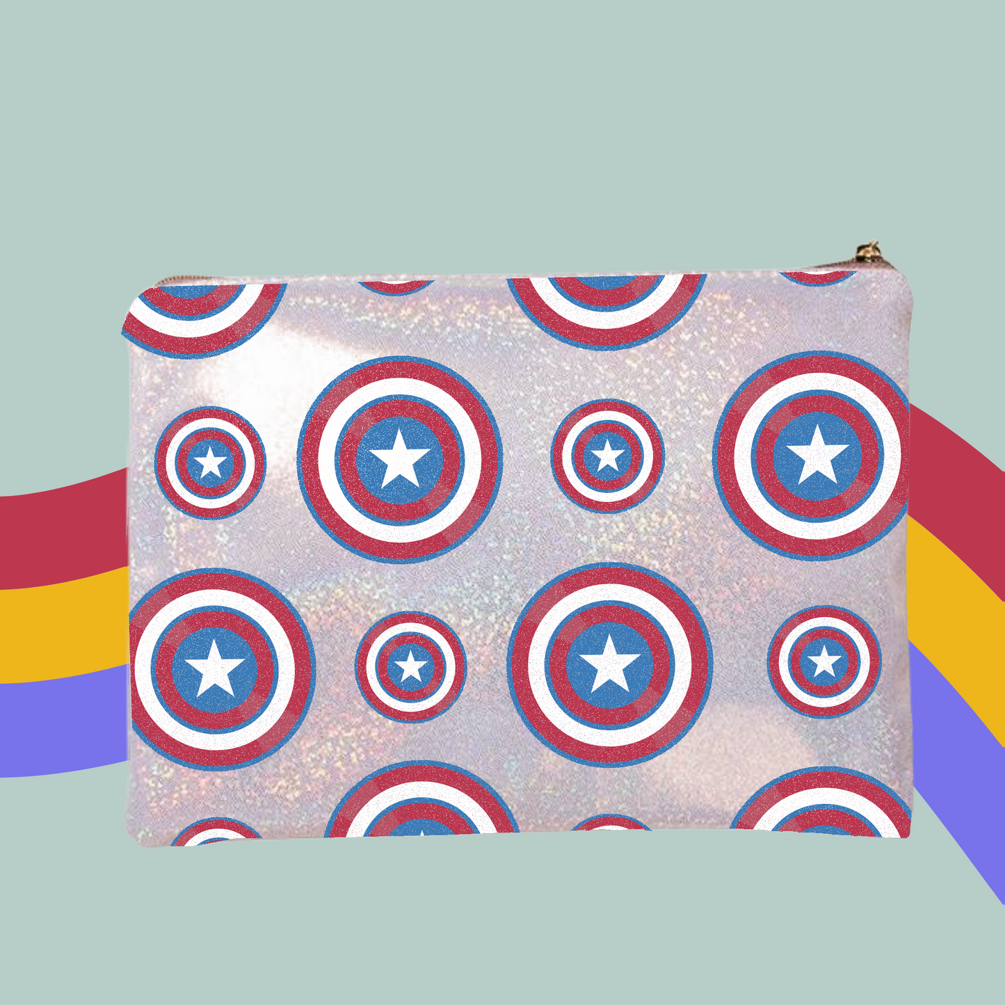 America's Shield Make-Up Bag- Captain America Marvel Zip Case