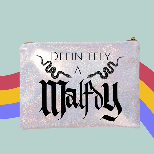 Definitely A Malfoy Glitter Make-Up Bag- Harry Potter Zip Case