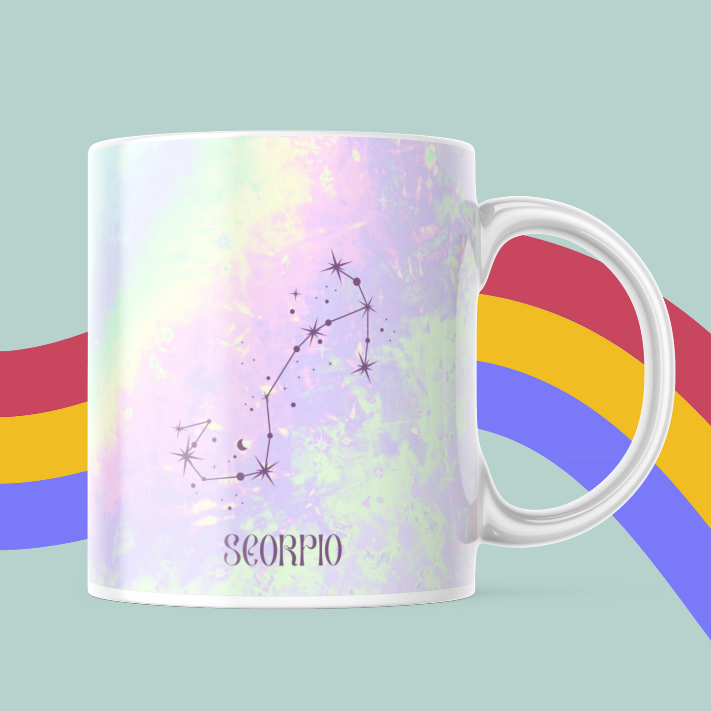 Opal Print Zodiac Mug- Star Signs Mug