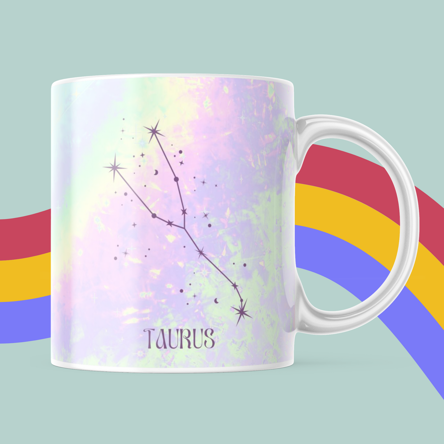 Opal Print Zodiac Mug- Star Signs Mug