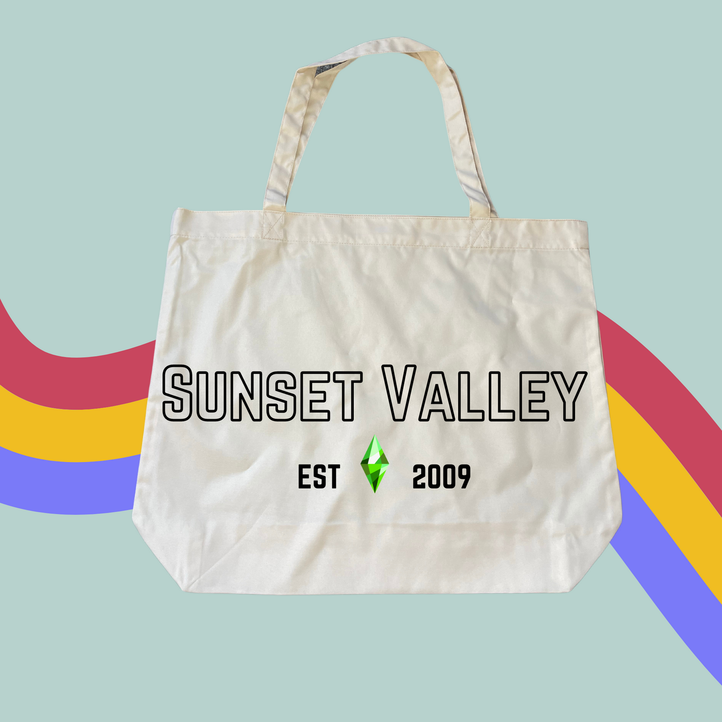 The Sims Varsity Tote- Sims Neighbourhood Inspired Varsity Shopping Bag