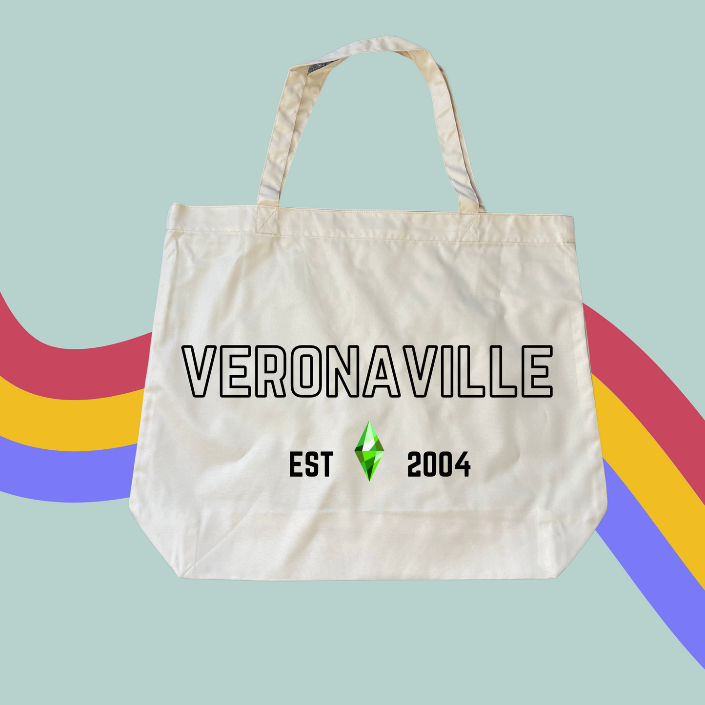 The Sims Varsity Tote- Sims Neighbourhood Inspired Varsity Shopping Bag